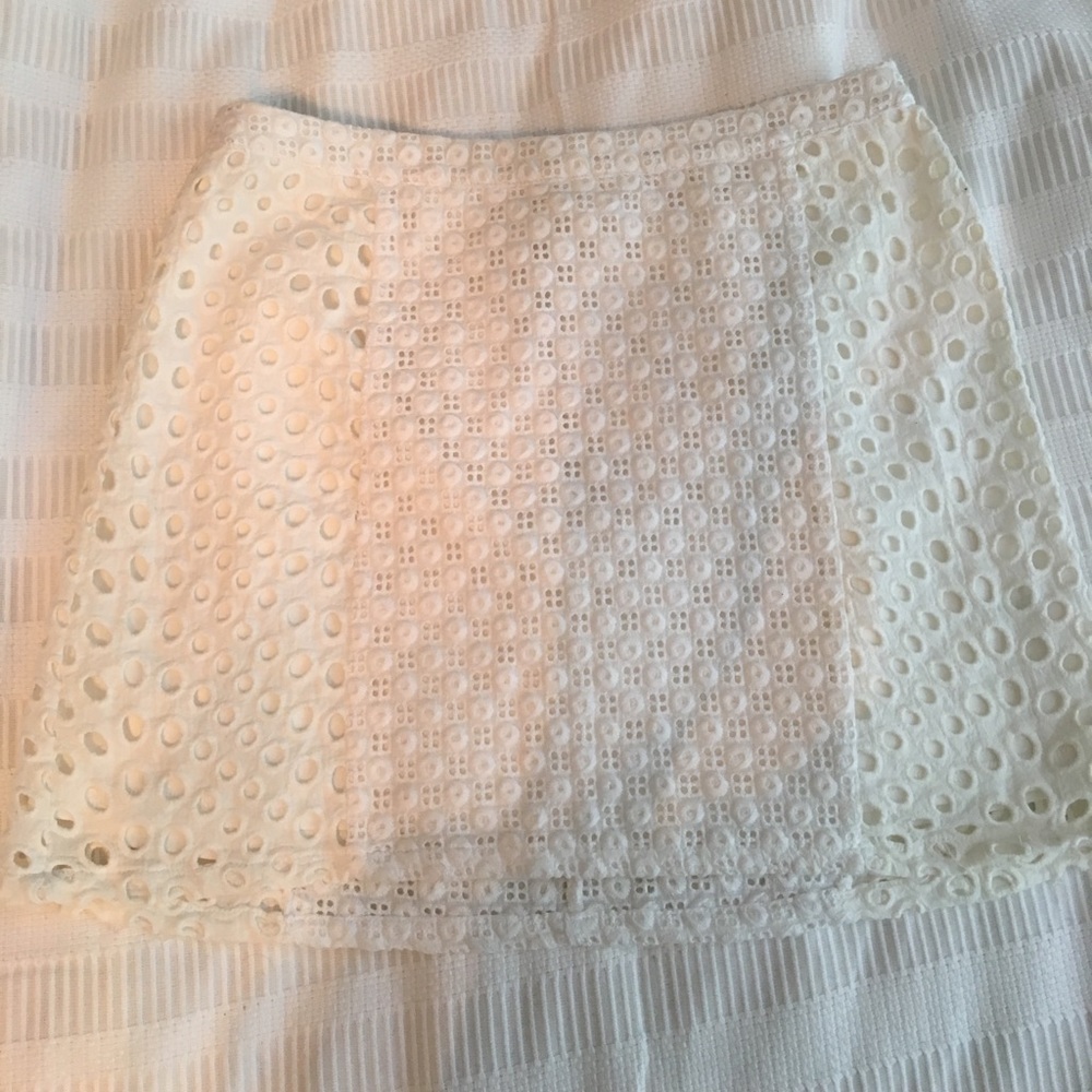 Lush eyelet mini skirt